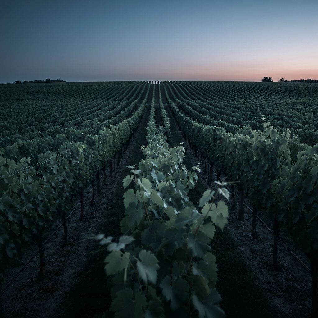 Vineyard at dusk